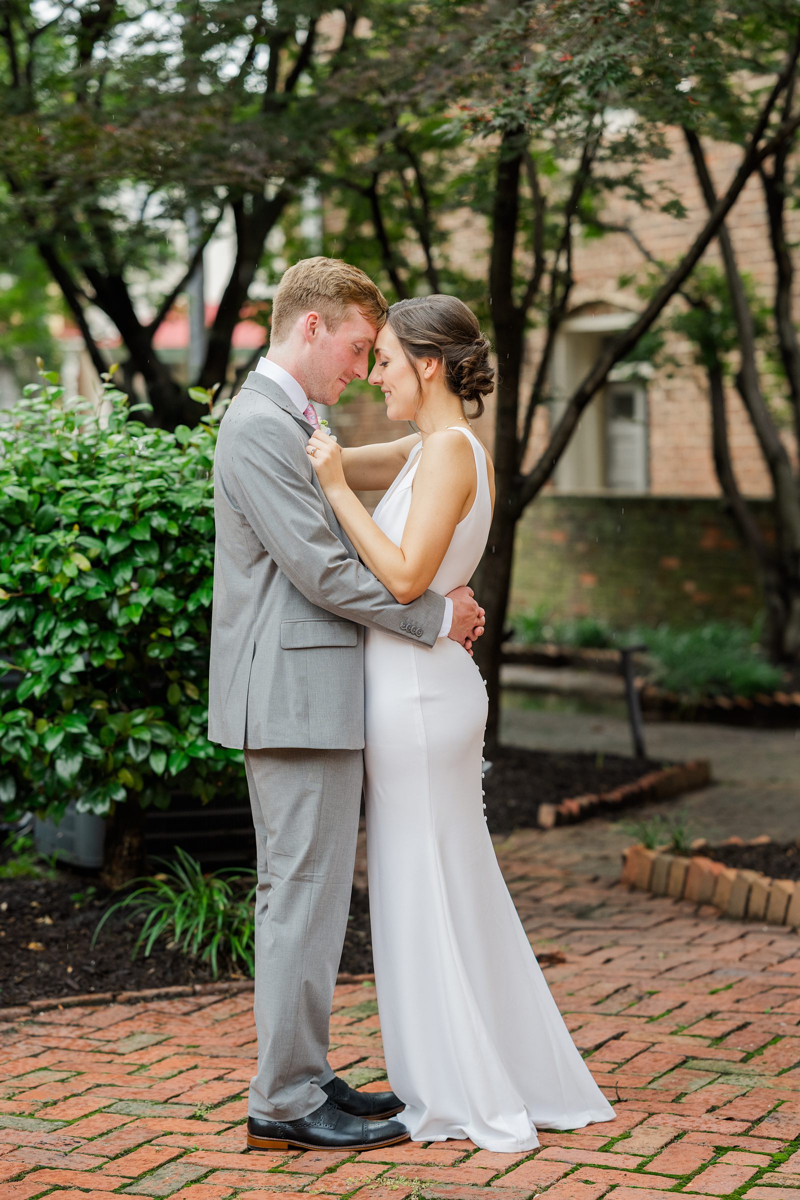 Bride and Groom Portraits during Intimate Richmond Wedding at Pace King Mansion