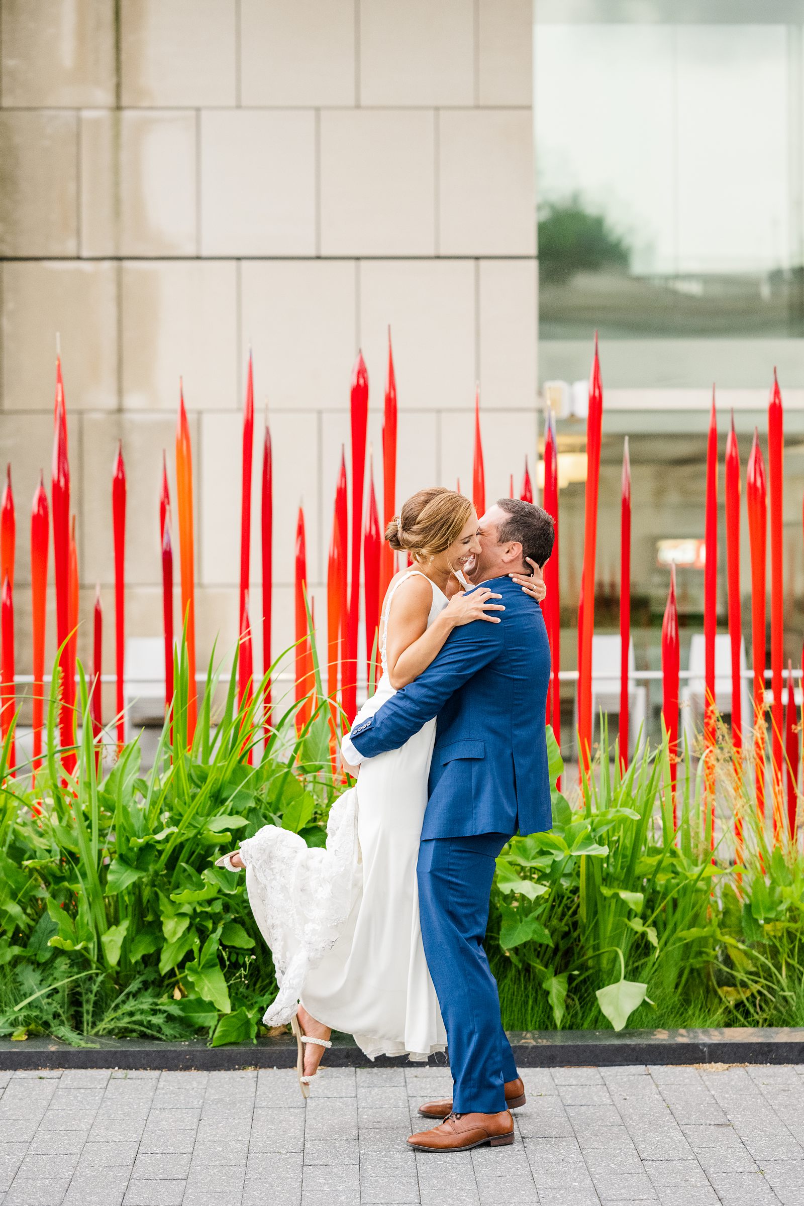 Bride and Groom Portraits at Summer VMFA Wedding by richmond wedding photographer Kailey Brianne Photography  