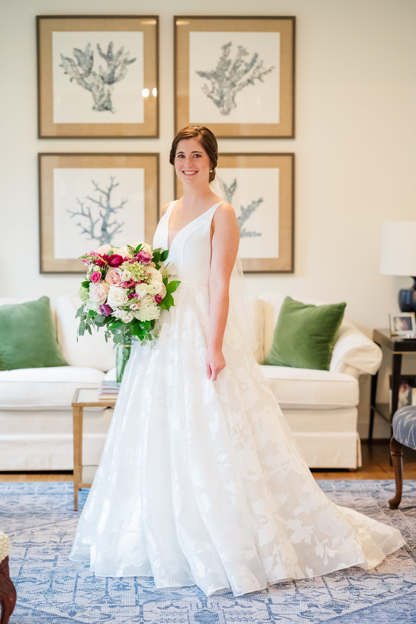 Bride Getting Ready at Childhood Home before Fall Hermitage Country Club Wedding
