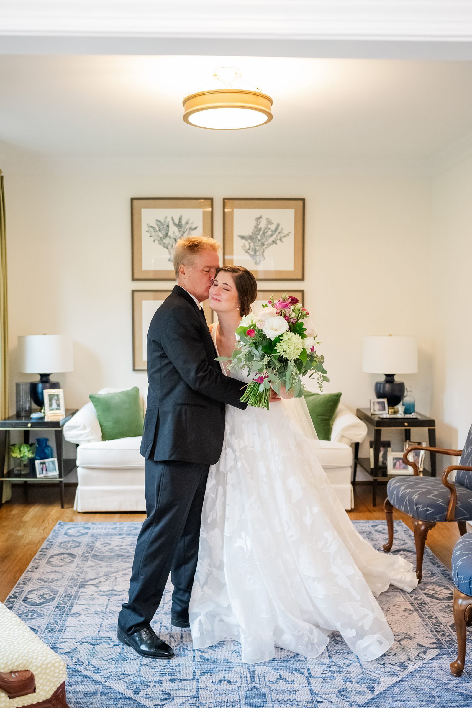 Bride Getting Ready at Childhood Home before Fall Hermitage Country Club Wedding