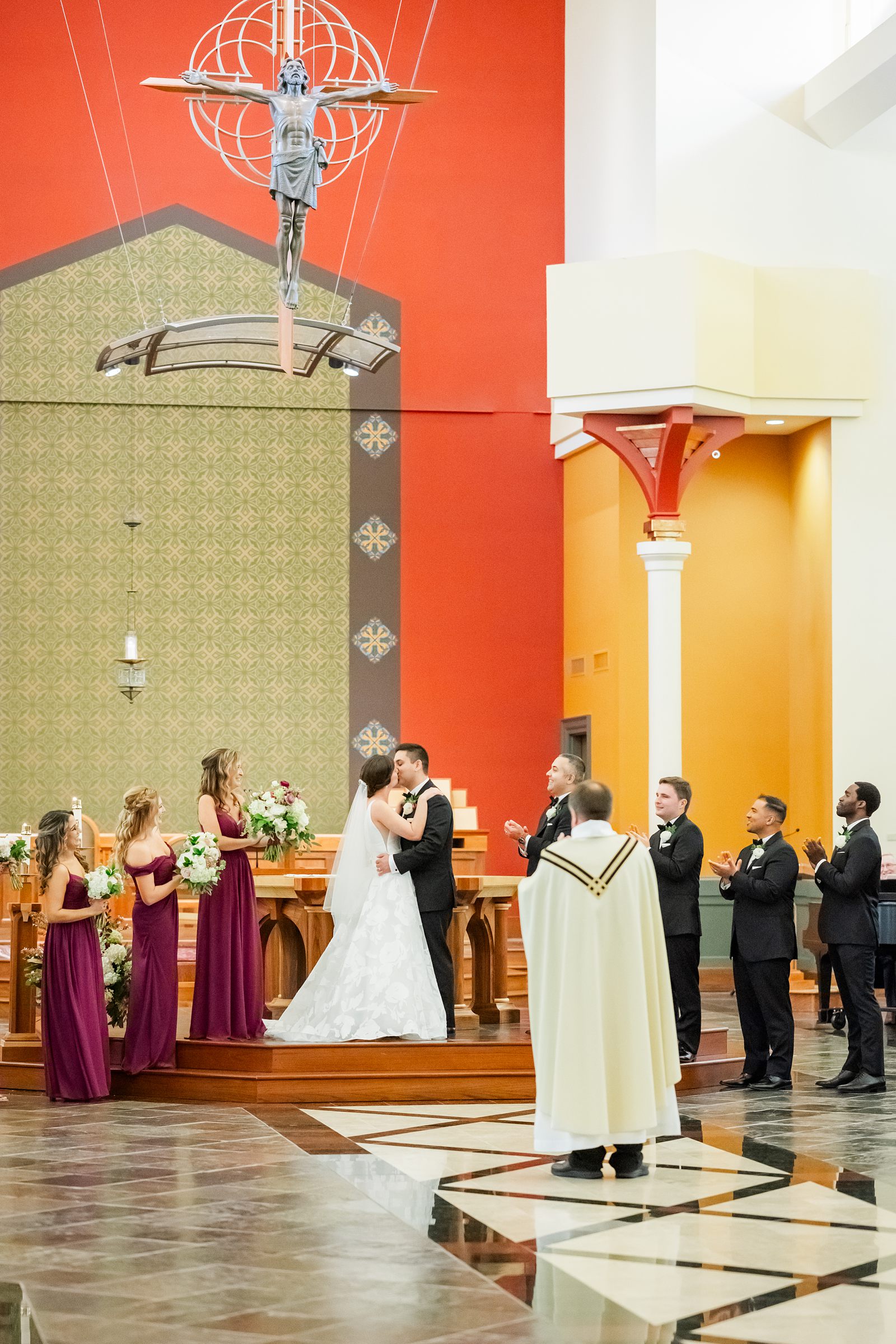Wedding Ceremony at St. Mary's Catholic Church in Richmond Fall Wedding 