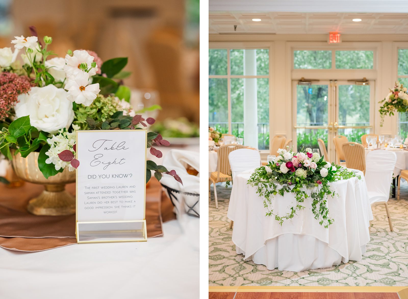 Elegant Reception Table Decor at Fall Hermitage Country Club Wedding Reception