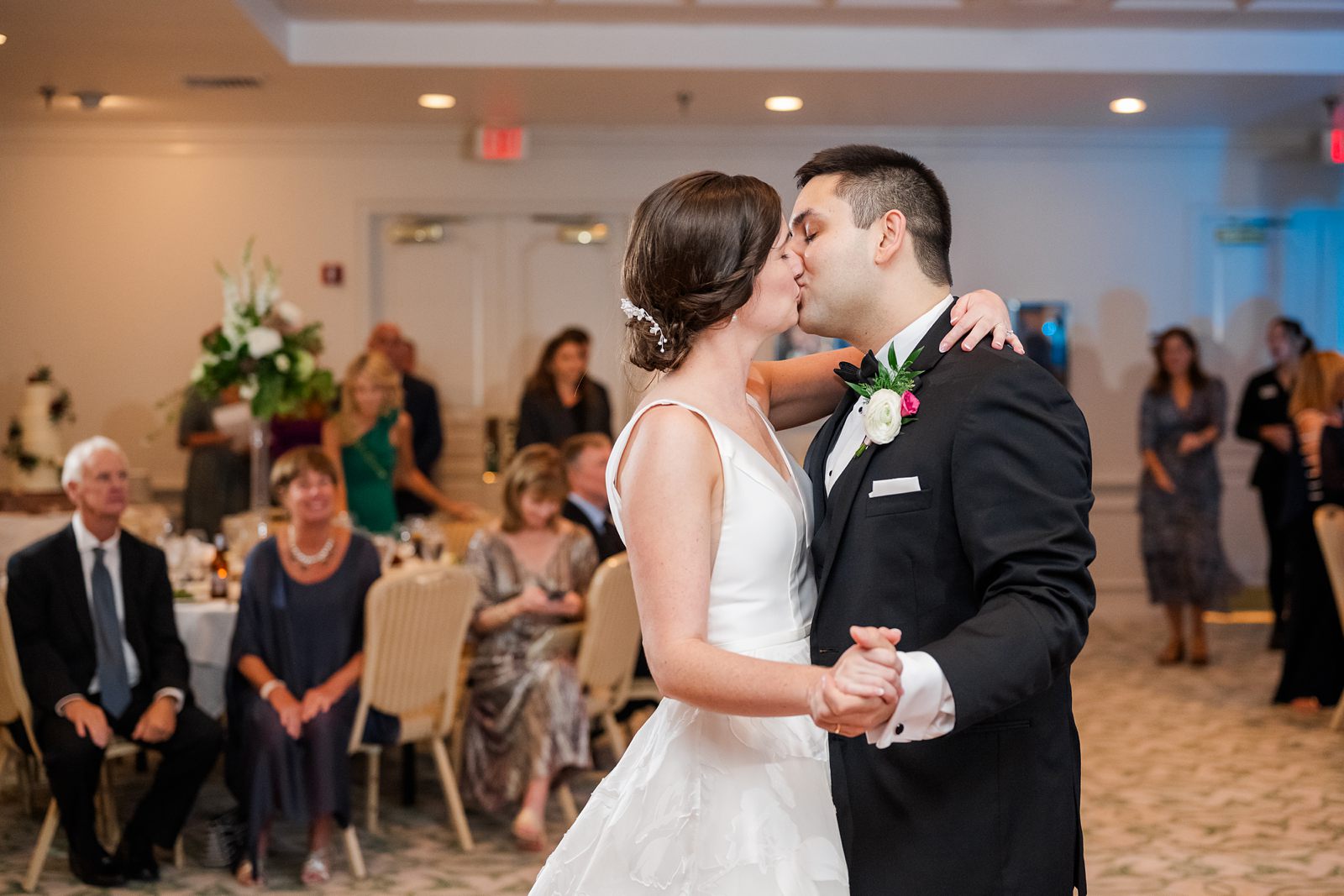 Bride and Groom First Dance at Fall Hermitage Country Club Wedding Reception