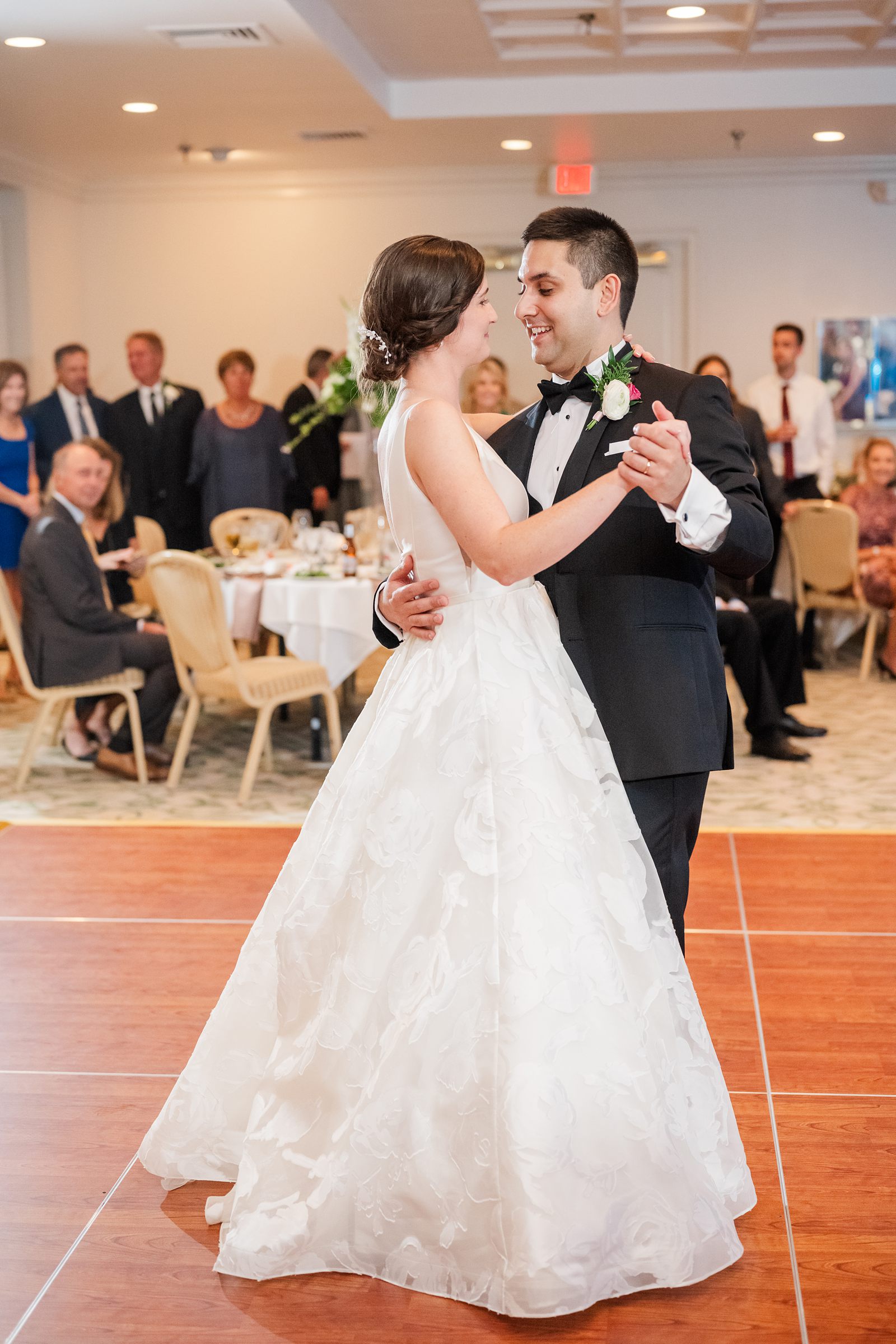 Bride and Groom First Dance at Fall Hermitage Country Club Wedding Reception