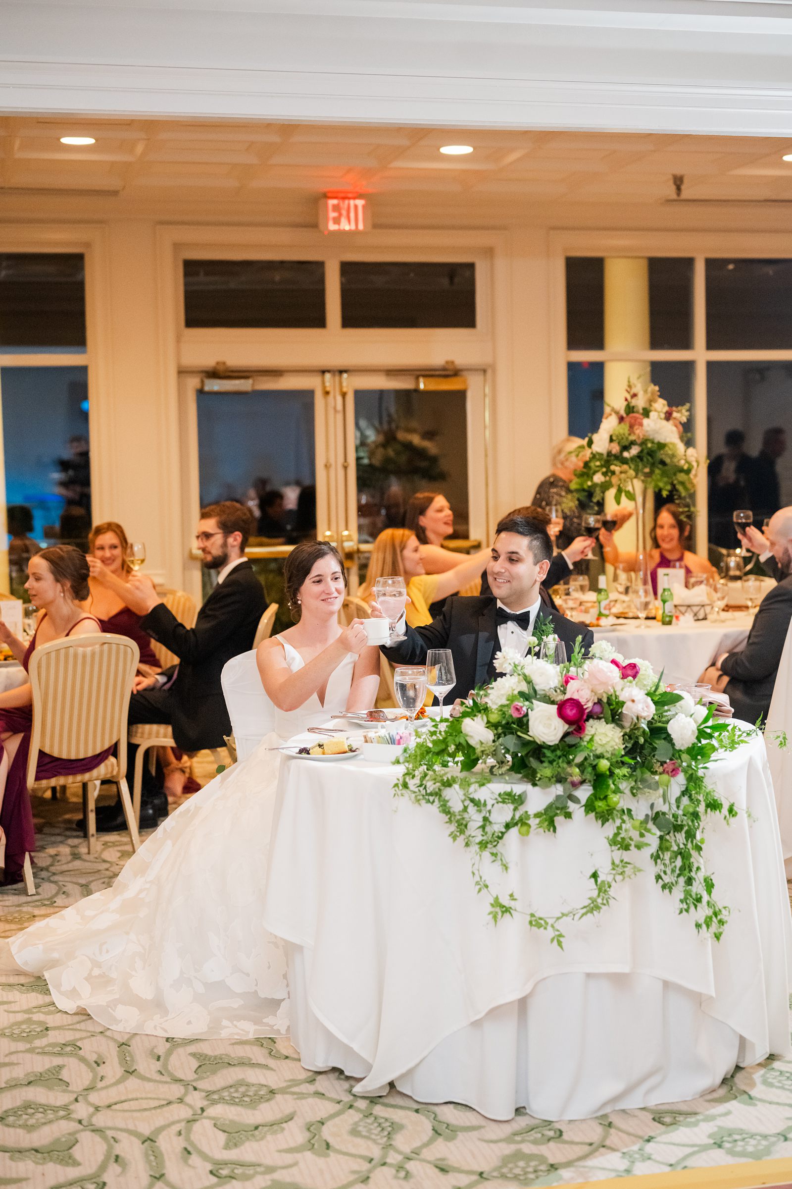 Toasts at Fall Hermitage Country Club Wedding Reception