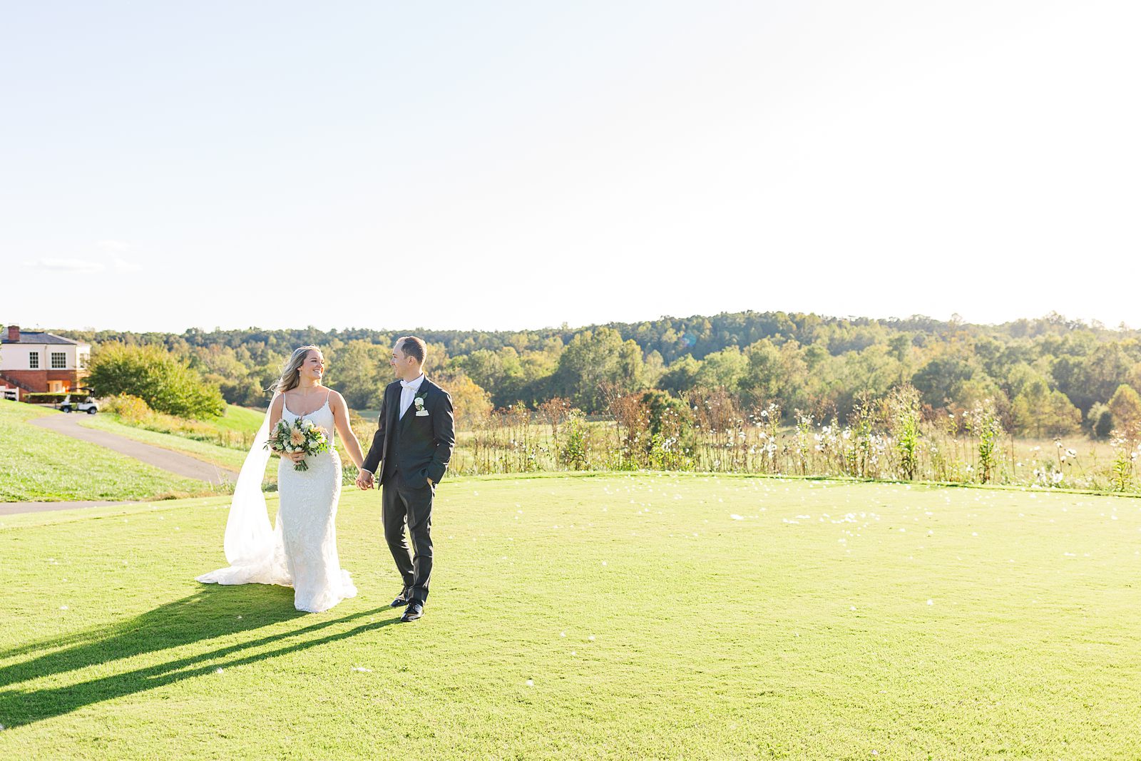 Bride and Groom portraits in the mountains at the club at glenmore wedding in fall