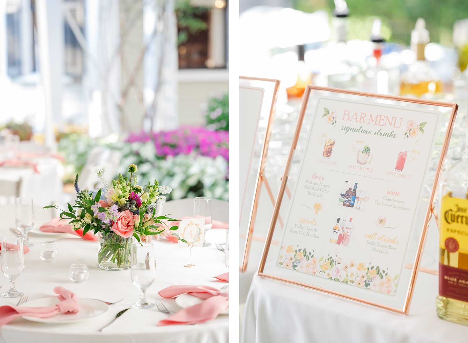 Colorful Reception Decor at Fall Lewis Ginter Wedding Reception