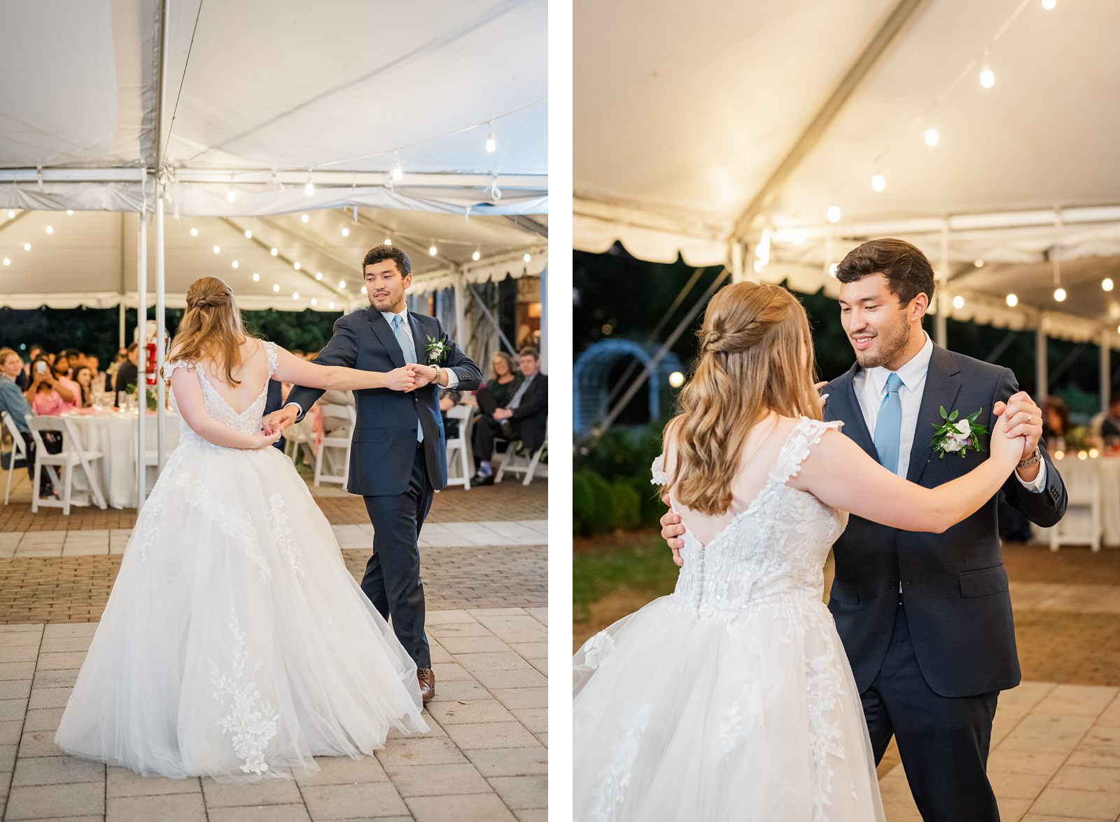 Bride and Groom Dancing at Fall Lewis Ginter Wedding Reception