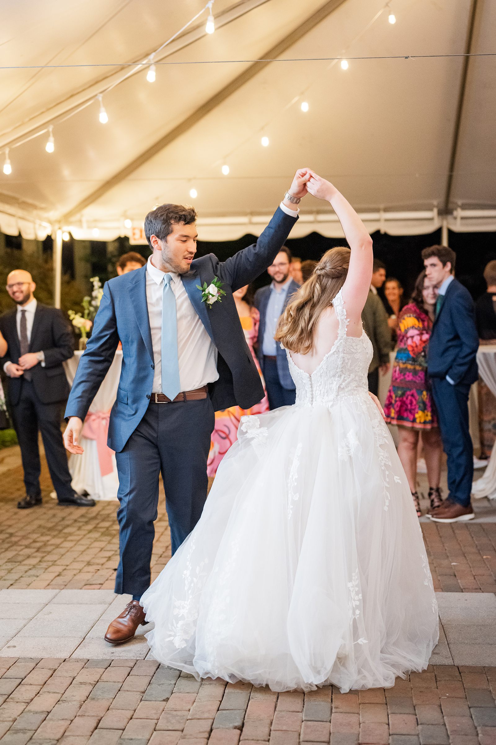 Dancing at Fall Lewis Ginter Wedding Reception