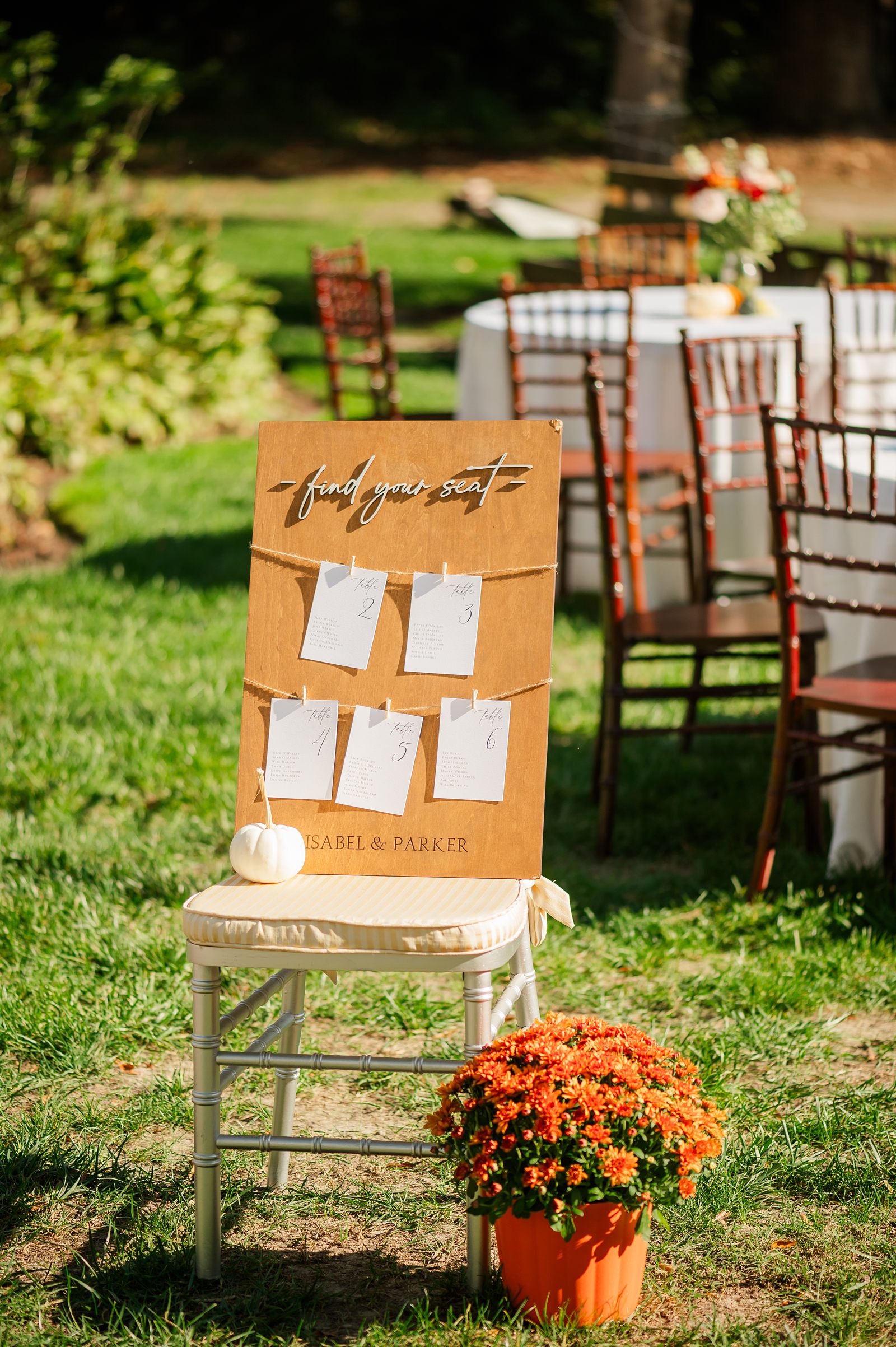 DIY Fall Intimate Wedding Decor at Fall Virginia Cliffe Inn Wedding Reception